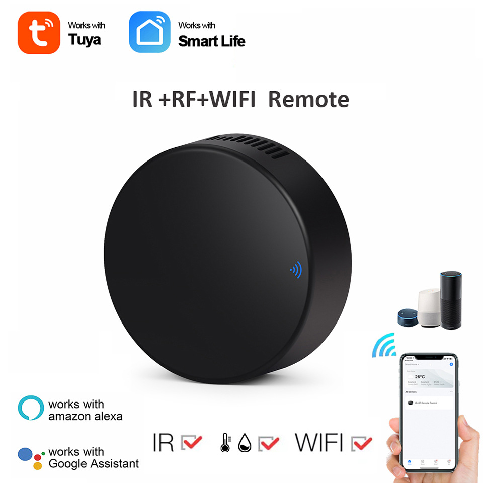 Tuya Smart Home wifi+RF Temperature and Humidity Infrared Remote Control, Air Conditioner TV Remote Timing diy Controller full figure