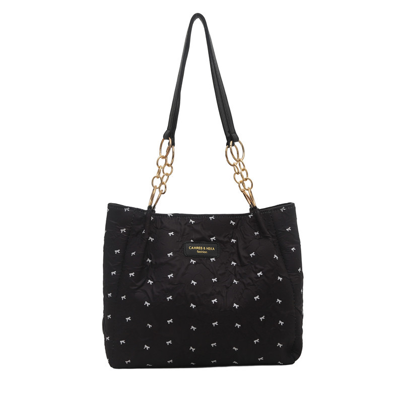 2025 Large-capacity summer stylish bow new casual single-shoulder shopping bag, school commuting tote bag Item Picture
