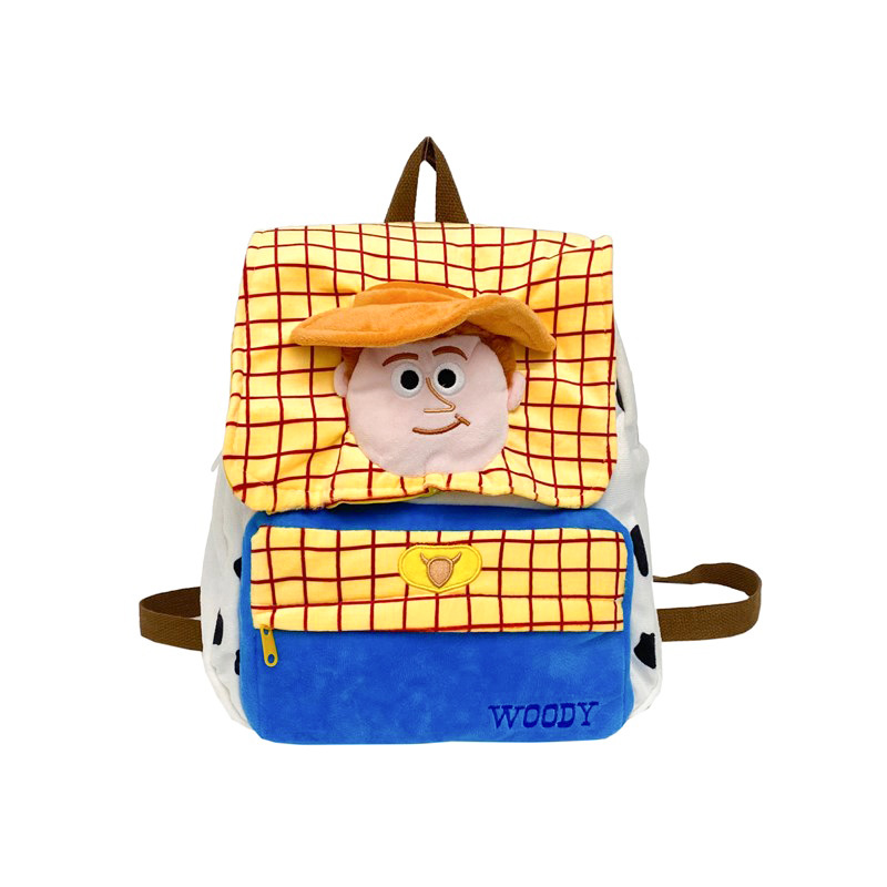 New Buzz Lightyear denim checkered backpack, ins Japanese backpack, large-capacity plush backpack, cartoon wholesale Item Picture