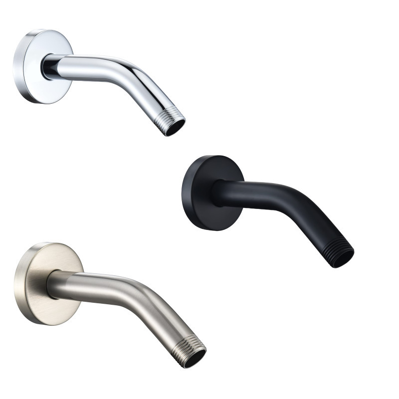 Cross-border wall-mounted stainless steel small shower arm, black brushed concealed top spray rod with 6CM flange, Amazon Item Picture