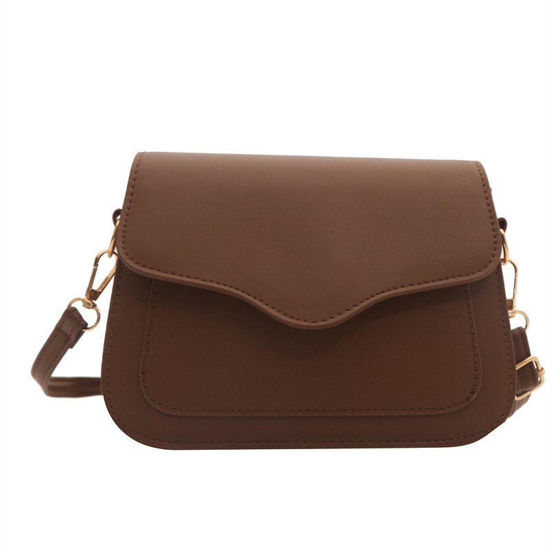 A new Korean-style solid-color small square bag for women in spring 2024, featuring a casual, retro and stylish crossbody style Item Picture