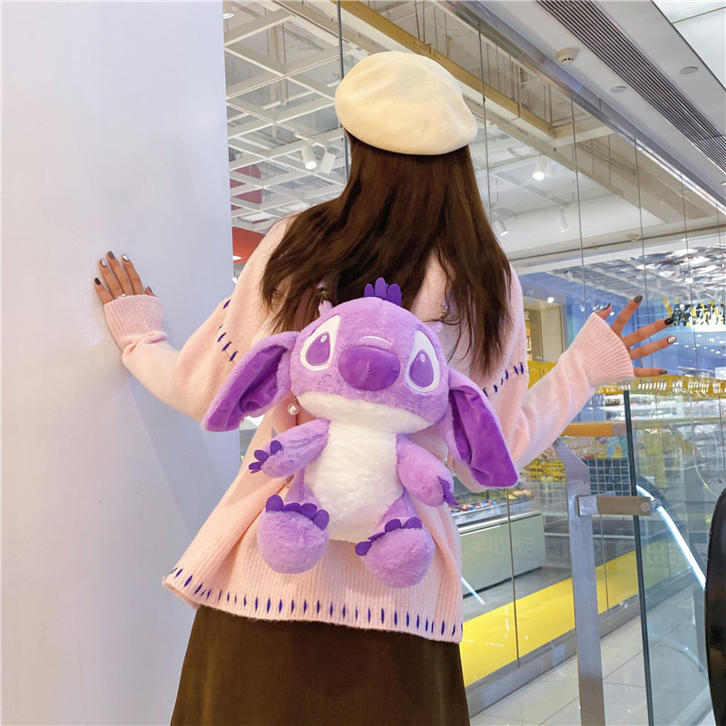 Wholesale of 2023 new style cartoon cute backpacks, popular Teddy's personalized plush toy bags and children's gift bags Specification drawing