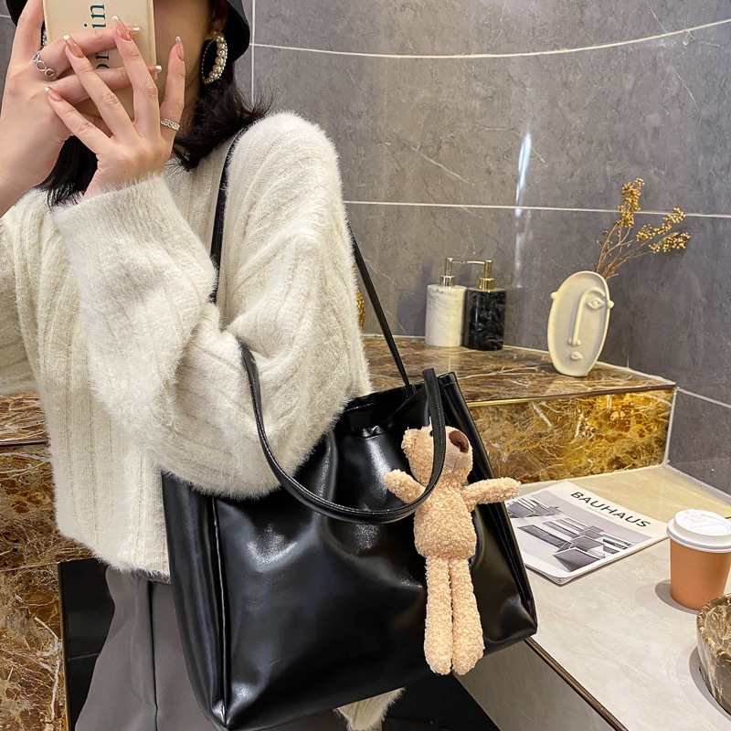 Bag Girl 2020 New Trendy Korean-style single-shoulder bag, large capacity, simple tote bag, hand-purified color large bag Application Scenario