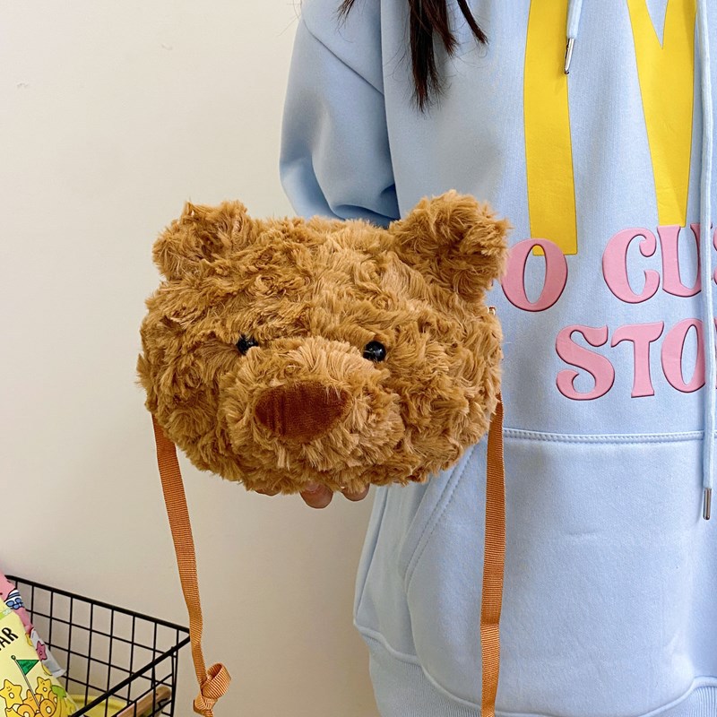 New cute Barcelona Bear large-capacity collection single-shoulder bag, multi-functional backpack, plush toy doll bag details Picture