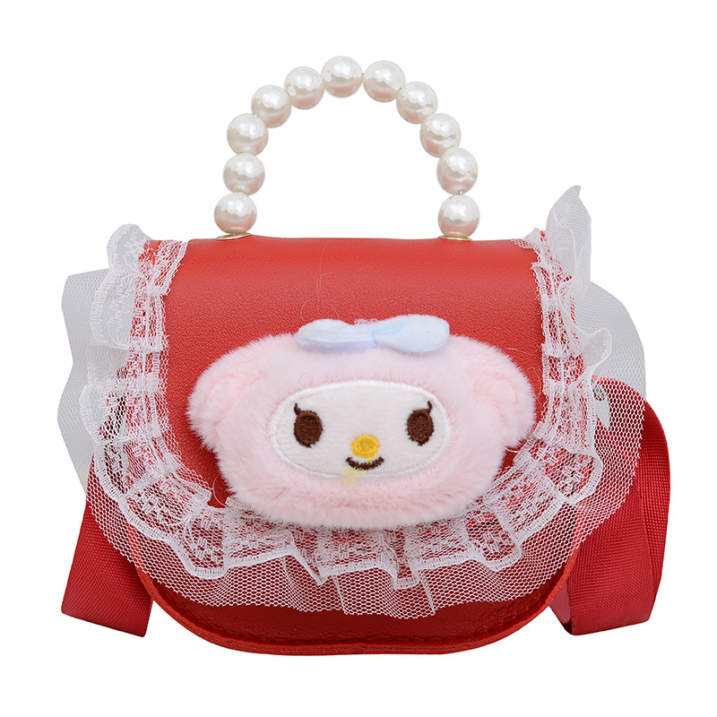 Wholesale cartoon pearl hand-held children's bags, new Melody Princess single-shoulder crossbody webbing bag, parent-child coin purse Item Picture