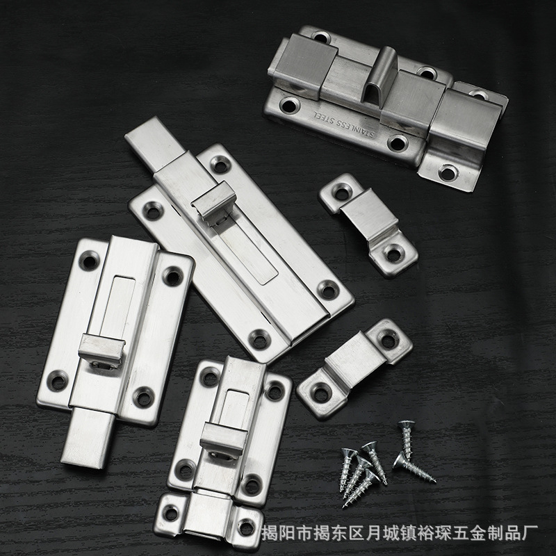 Stainless steel double-ended latch, universal on both sides, thickened door bolts for cabinets, doors and Windows, bathrooms and fitting rooms Application Scenario