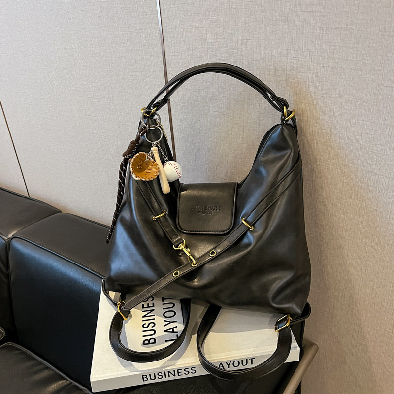 Retro commuter tote bag for women, large capacity 2024 new model, niche design, single-shoulder crossbody bag, lightweight backpack details Picture