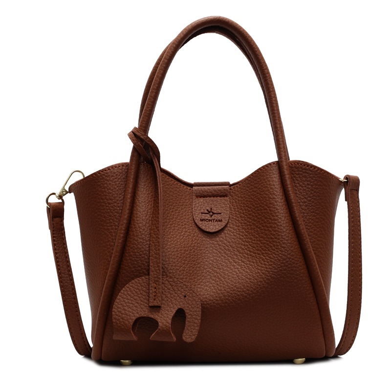 High-end texture hand-held mother and child bag 2025 new style retro versatile commuting large capacity vegetable basket bag bucket bag Item Picture