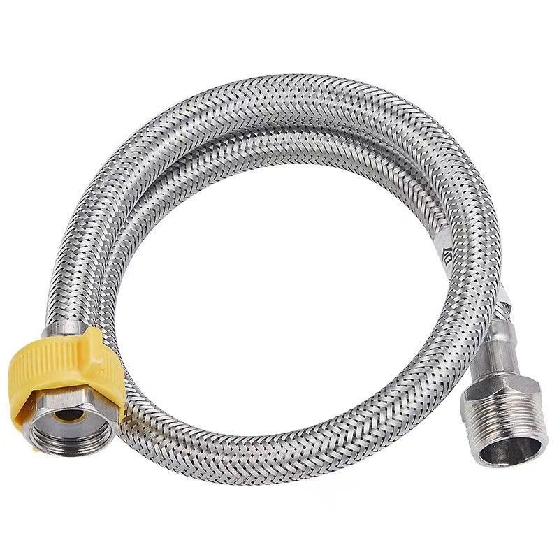 4-inch inner and outer thread water inlet hose, 304 stainless steel wire braided hose, water heater extended water supply connection extension pipe Item Picture