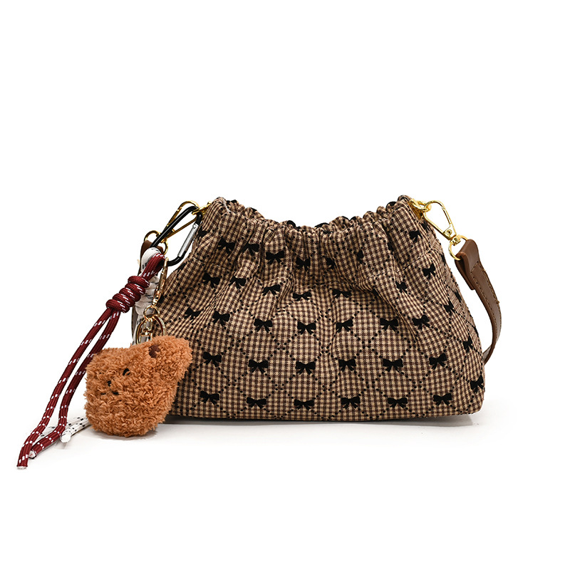Laid-back leopard print women's 2024 new large-capacity single-shoulder bag, commuter crossbody bag, simple and fashionable bucket bag Item Picture