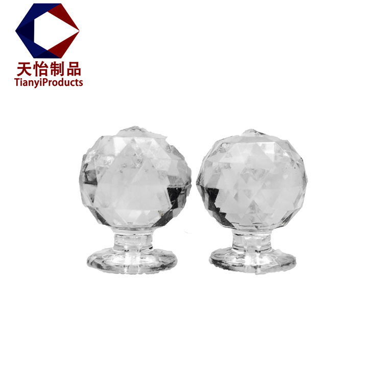 Acrylic transparent handle spherical drill cosmetic box drawer cabinet handle organic glass spherical handle factory details Picture