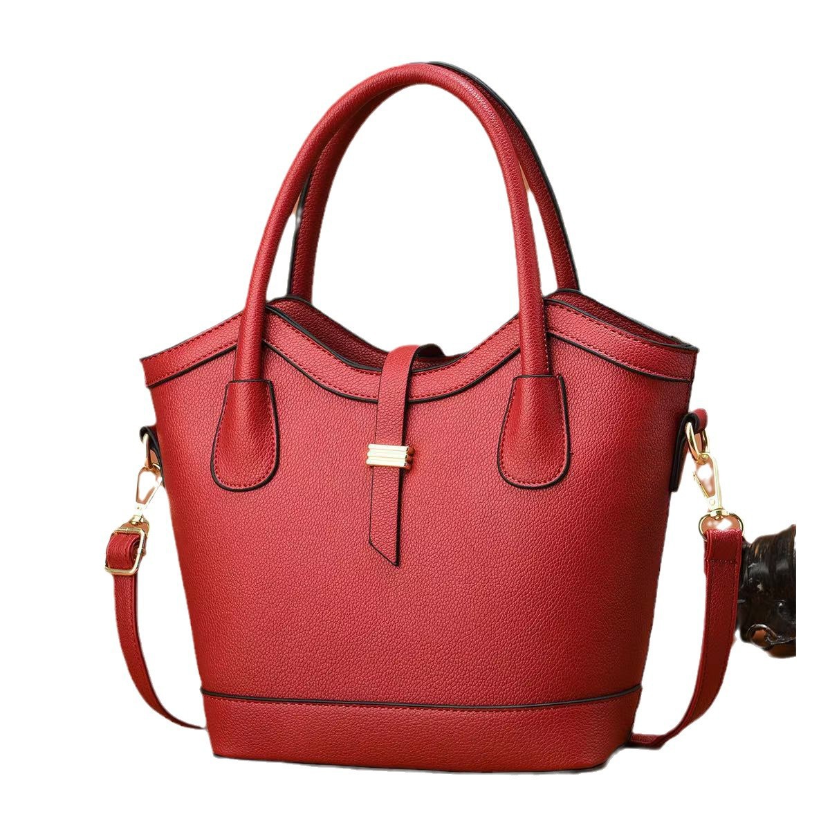 The new cross-border fashion commuting hand-held bucket bag for mom is a versatile, trendy, simple and large-capacity single-shoulder crossbody bag Item Picture