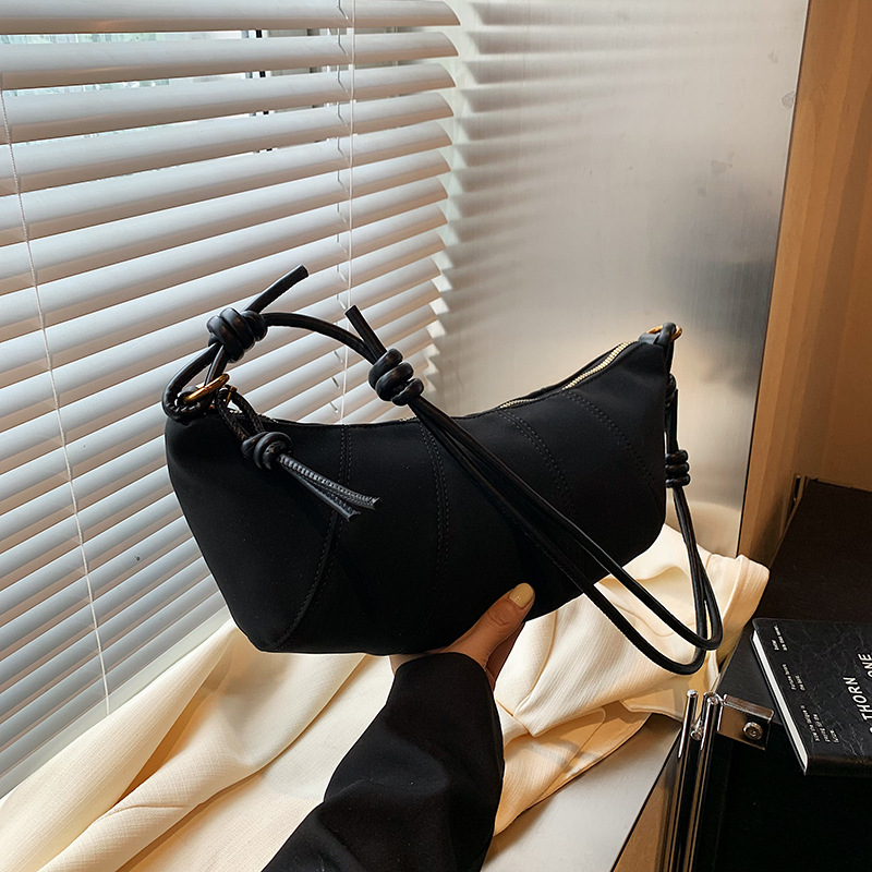A niche retro matte suede bag for women, 2024 new versatile design, knot-style single-shoulder crossbody bag, horn bag details Picture