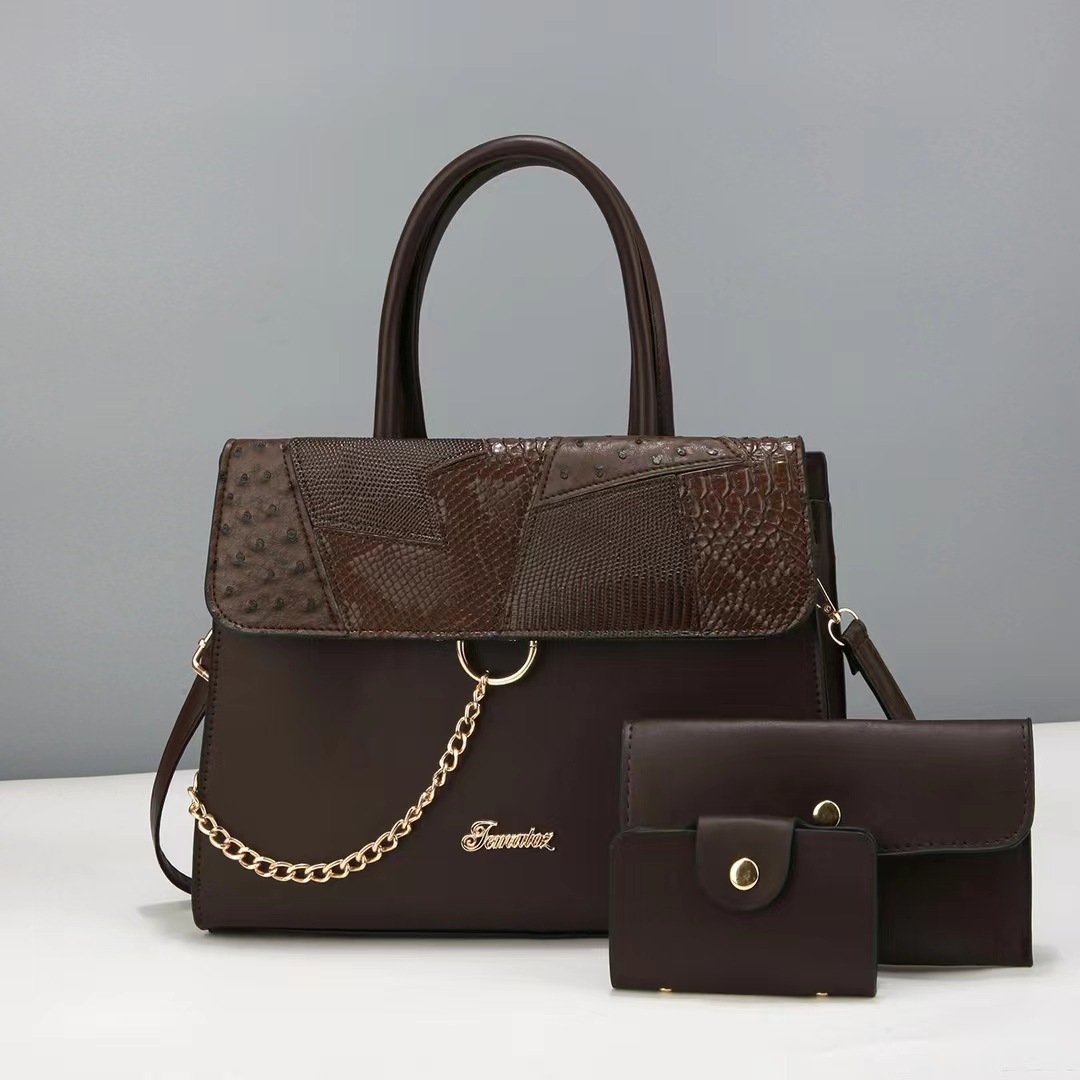 Mom bag, high-end European and American three-piece set, mother and child bag, large capacity bag, tote bag, factory women's bag Application Scenario
