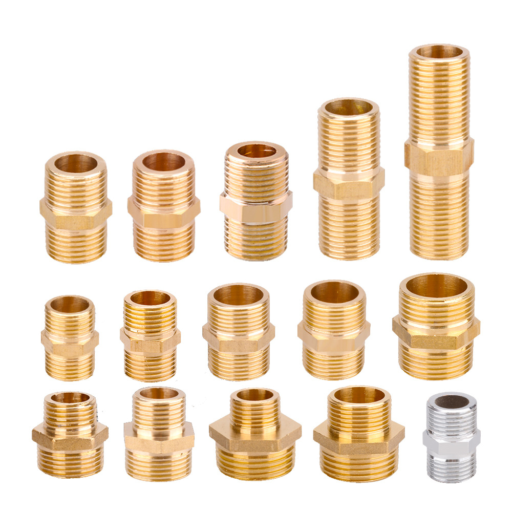 All-copper external wire direct connection to the water inlet pipe joint accessory, 4-inch, 6-inch, 1-inch external thread direct brass double external wire alignment Item Picture