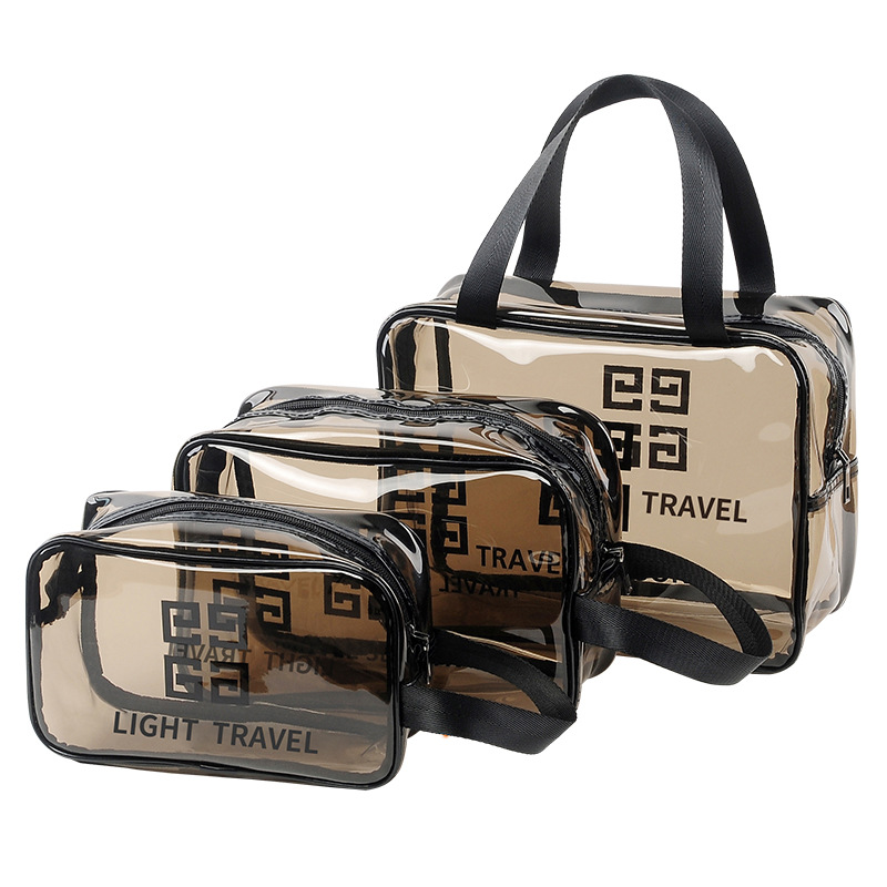 Wholesale large-capacity transparent pvc cosmetic bags, portable toiletry bags, waterproof cosmetic storage bags, travel storage bags Item Picture