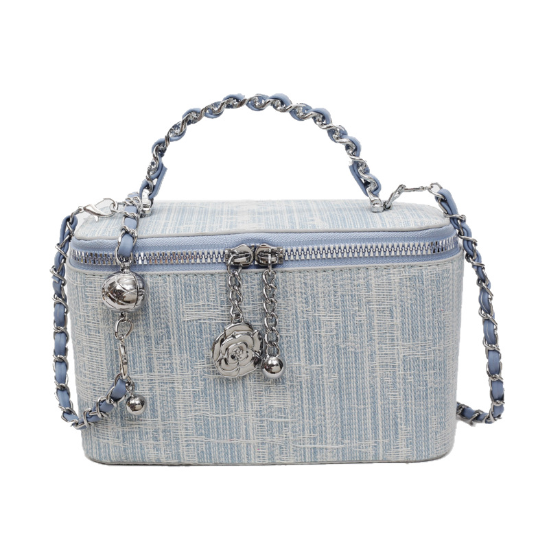 High-end texture handbag, versatile box bag, women's bag, stylish chain crossbody bag, trendy, casual and fashionable single-shoulder bag Item Picture