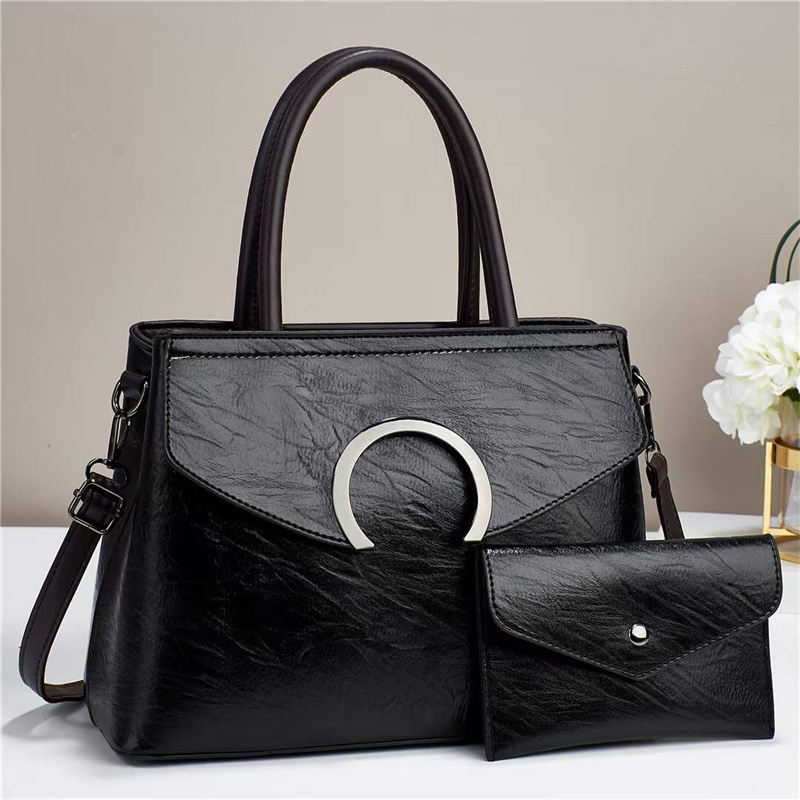 Two-piece women's bag set 2022, high-end, large-capacity single-shoulder bag, crossbody bag, hand-held buns, mother's bag, women's bag details Picture