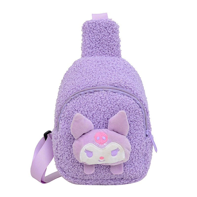 The new cartoon Sanrio plush bag is cute, fashionable and versatile for children. It features a coin purse, a claw machine doll and a single-shoulder bag Item Picture