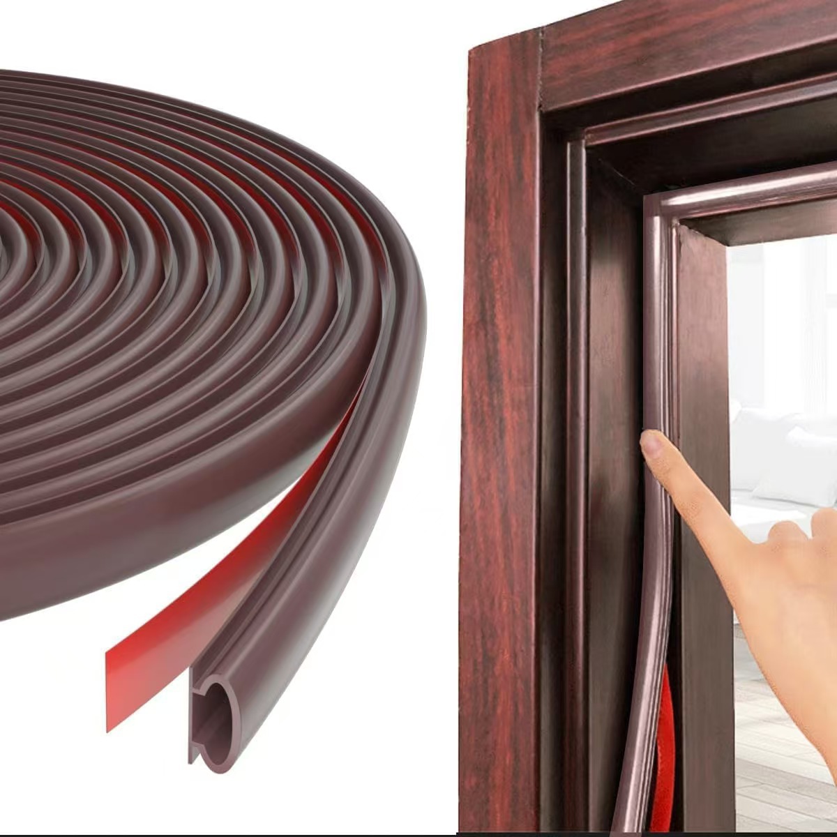 Cross-border exclusive black and white anti-theft door sealing strips, 10*6 in size, 6m / 10m / 15m per roll, TPE windproof full figure
