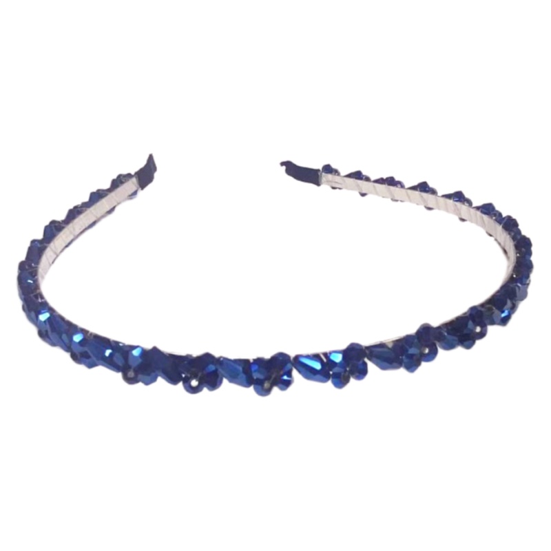 The new crystal hair band is anti-slip and high-end. It is a versatile and fashionable headwear. It is a pure handcrafted double-row crystal hair accessory for simple women Item Picture