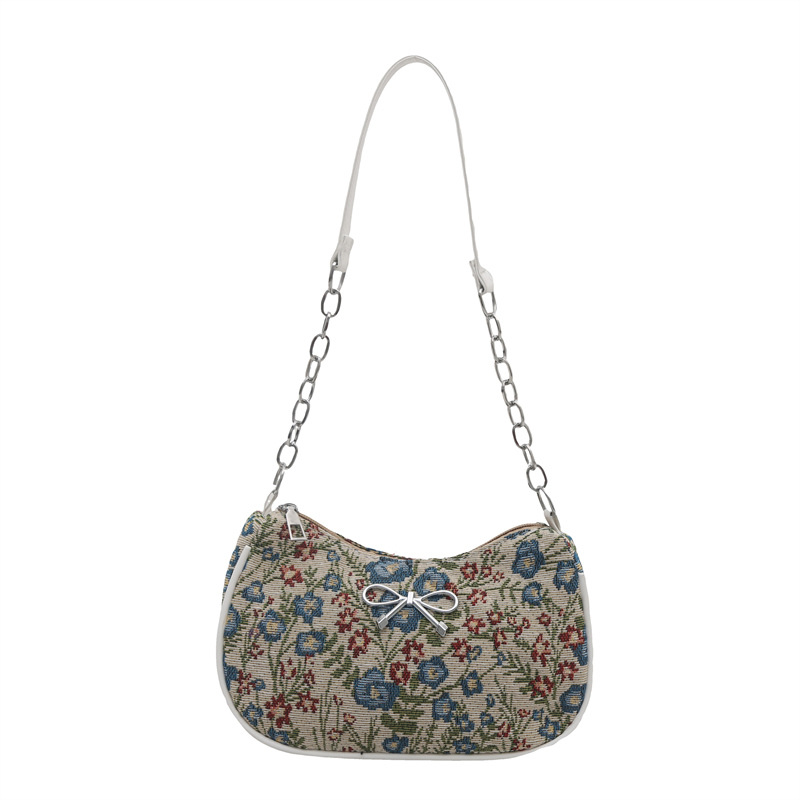 Casual and simple crossbody bag 2025 Summer new printed trendy fabric women's bag, unique and stylish Instagram single-shoulder bag Item Picture