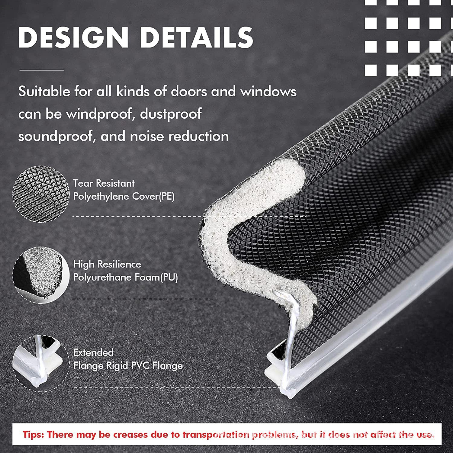 PU coated sealing strips for wooden doors, V-shaped slot sealing strips, and special rubber strips for wooden door gaps abroad details Picture