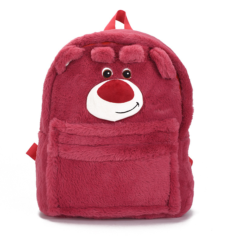 Cartoon bear three-dimensional funny large-capacity schoolbag, cute plush backpack with a girlish heart, sweet backpack for college students Item Picture