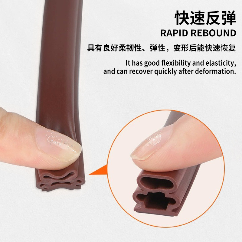 I-shaped anti-theft door sealing strip, acrylic rubber door gap sealing strip, self-adhesive anti-collision, soundproof and dust-proof rubber strip Specification drawing