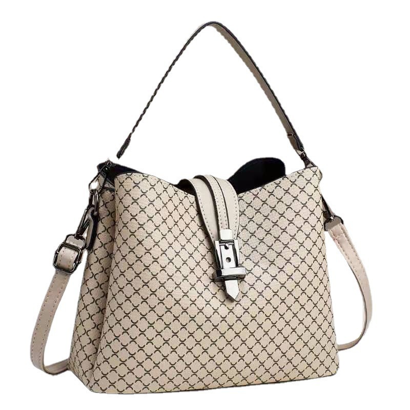 Bucket Bag 2022 New style, trendy and fashionable, large-capacity patterned women's bag, simple and versatile, single-shoulder crossbody bag, hand-carry Item Picture