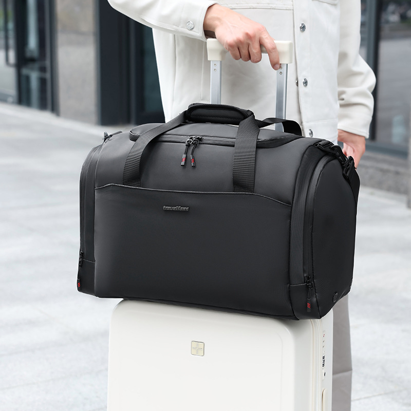 Runhui Ruitu leather film multi-purpose travel bag, dry and wet separation fitness bag with shoe compartment, large-capacity handbag manufacturer details Picture