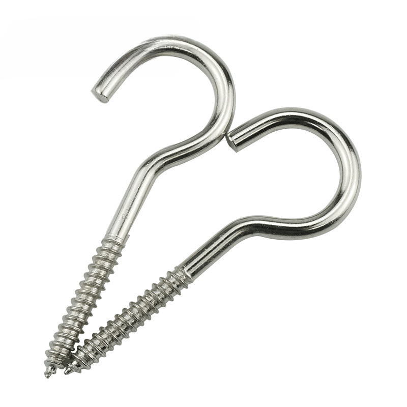 Nickel-plated sheep eye ring self-tapping screw hook lifting ring iron hook, sheep eye wood screw iron question mark sheep horn hook Application Scenario