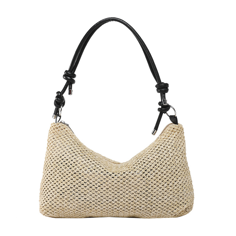Handmade woven bag for women 2025 Summer New trendy and fashionable straw woven tote bag, large-capacity single-shoulder handbag for women Item Picture