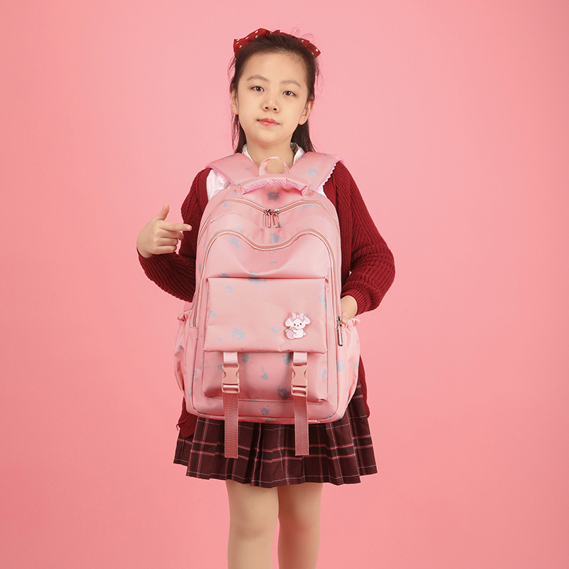 New type of schoolbag for primary school students from grades 2 to 5, Korean cartoon large-capacity backpack with reduced load, schoolbag style for girls Specification drawing