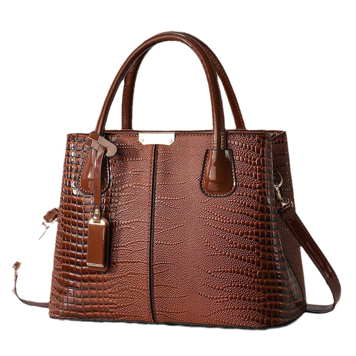 Cross-border bags: Women's 2024 New Casual Octopus shiny leather Handbag, Women's foreign trade single-shoulder crossbody bag Item Picture