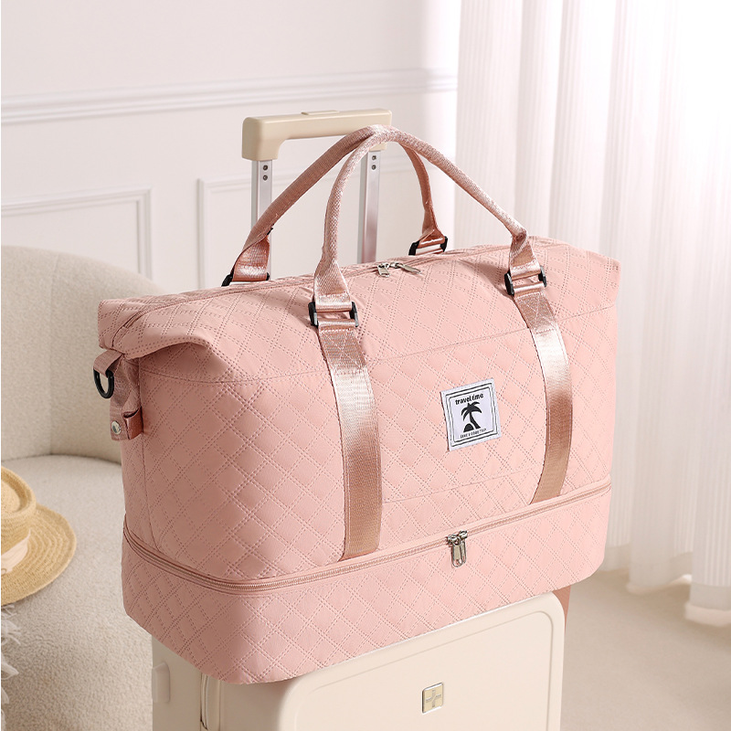 New diamond-shaped travel storage bag with shoe compartment, short trip handbag, yoga and fitness bag, large-capacity storage bag full figure