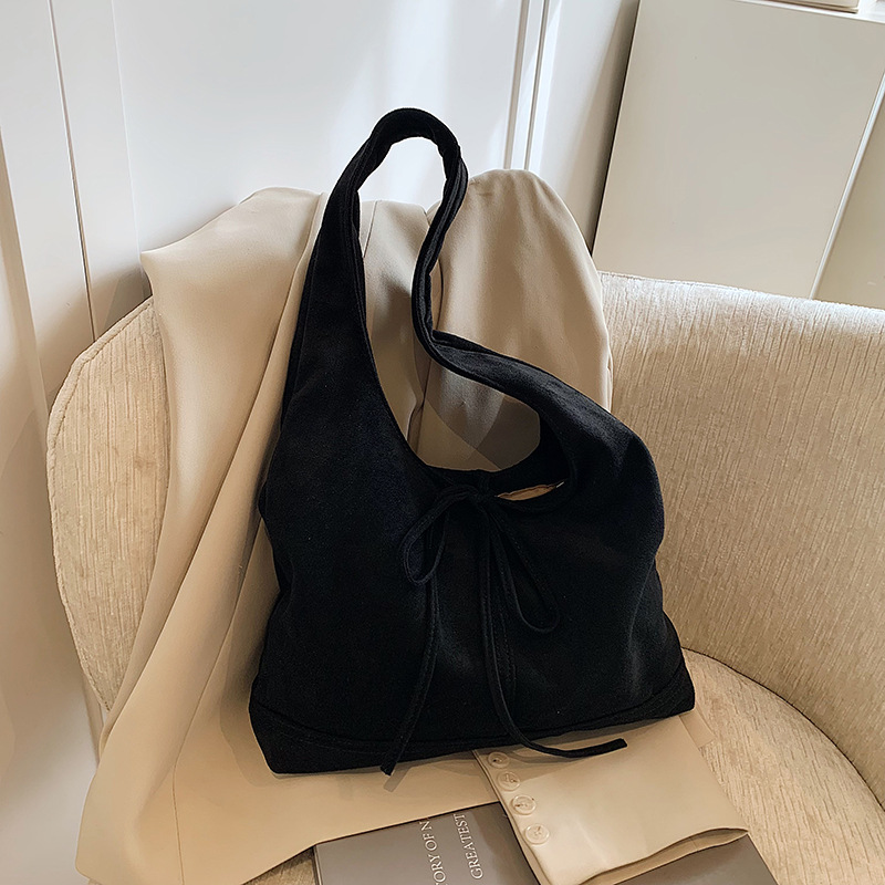 Casual soft-faced, large-capacity commuter bag for women 2024 new style, fashionable and retro single-shoulder bag, versatile tote bucket bag Specification drawing