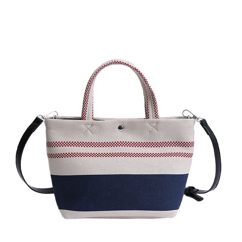 Fashionable, simple, niche and high-end canvas basket bag for women, 2025 new style, versatile single-shoulder crossbody bag Item Picture