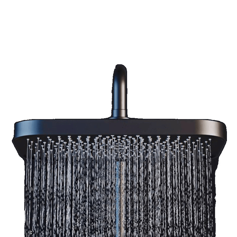 All-copper piano shower button showerhead set, household constant-temperature gray digital display bathroom pressurized shower head Item Picture