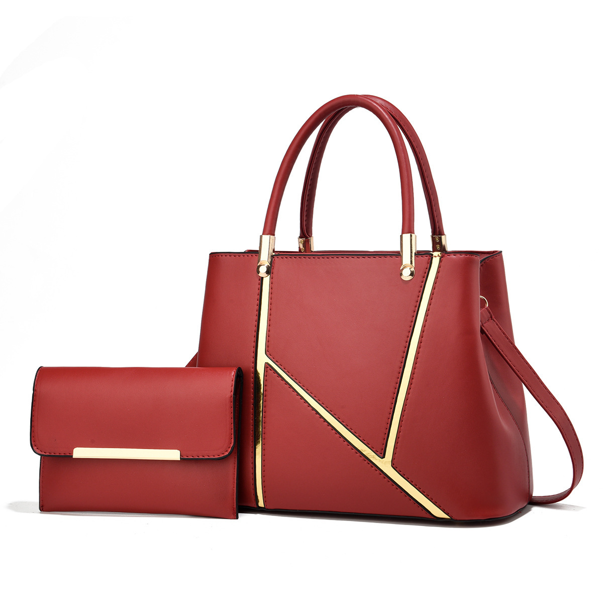 The new patchwork mother-and-child bag features a high level of appearance, a sense of design, and is fashionable, cross-border, sweet and ladylike. It is a large crossbody, single-shoulder and hand-carry bag Specification drawing