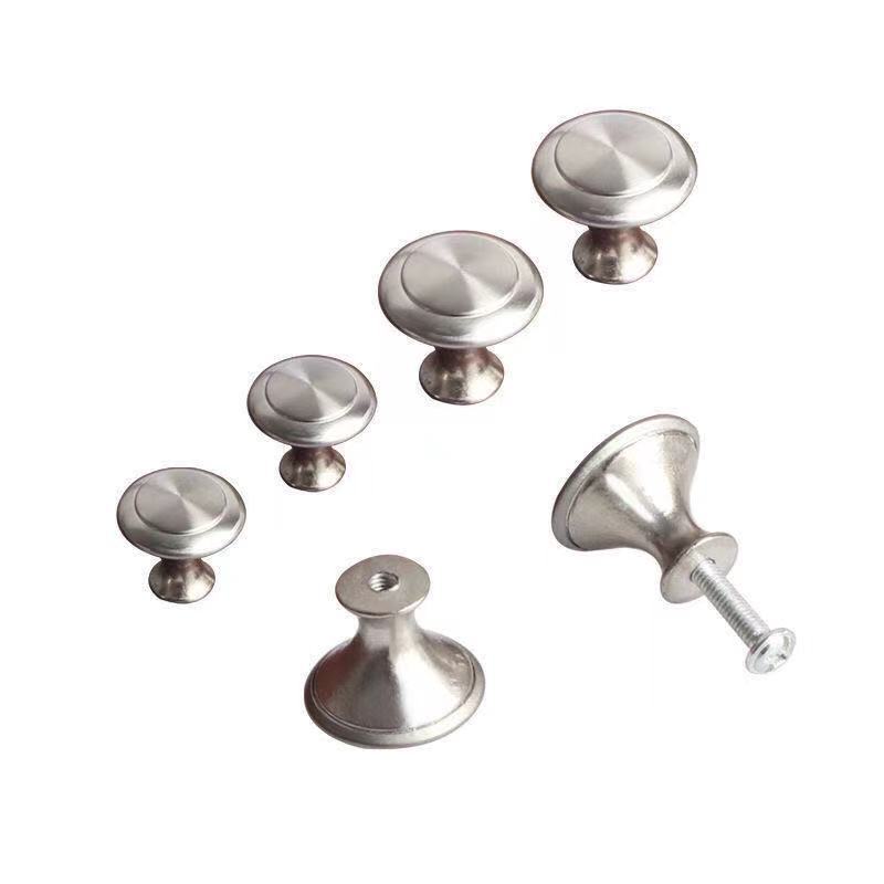 906 Mushroom stainless steel single-hole handle, metal circular single-hole small handle, modern and simple drawer cabinet door handle full figure