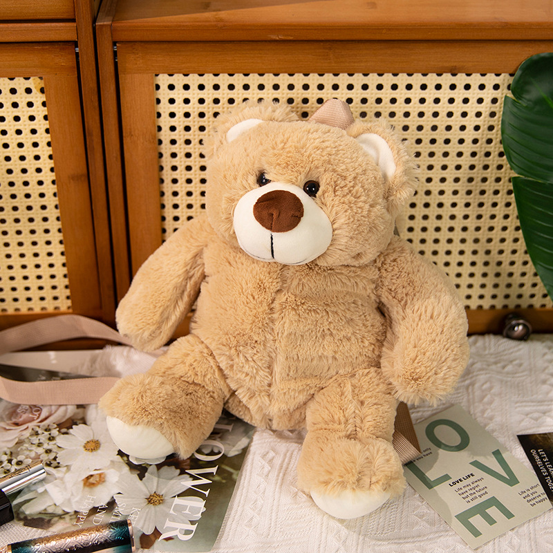 Cute plush toy backpack for girls in the Korean cartoon style 2024, a cute and casual small backpack, and a personalized bear gift full figure
