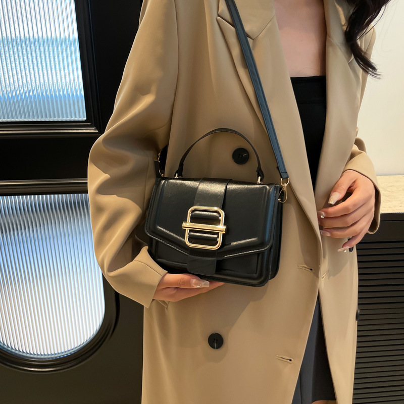 A simple, fashionable and individual women's bag for the 2024 autumn and winter collection, a niche hand-held shoulder bag with a retro texture and an ins crossbody bag Specification drawing