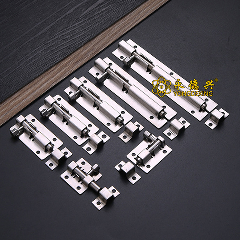 Wooden door exposed latch stainless steel thickened, 1-inch, 1.5-inch, 2-inch, 2.5-inch, 3-inch, 4-inch, 5-inch, 6-inch small square square latch Specification drawing