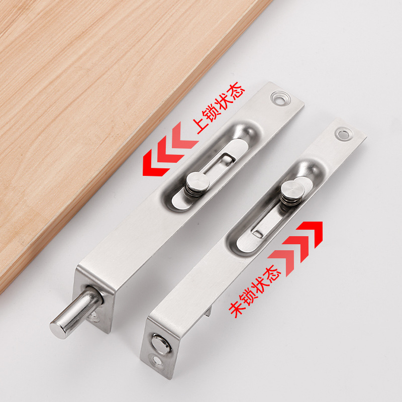 Stainless steel top and bottom concealed latch, invisible double door, mother door concealed latch, wooden door, anti-theft door bolt concealed latch Application Scenario
