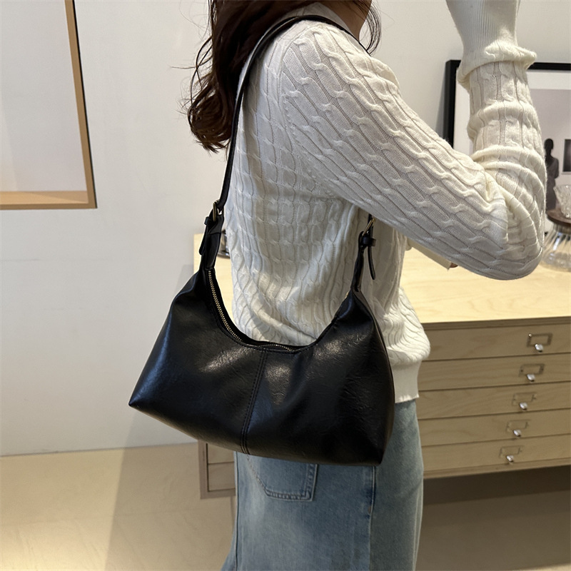 Fashionable and simple single-shoulder underarm bag for women, 2024 new Korean style trendy Instagram versatile commuting crossbody crescent-shaped bag Specification drawing