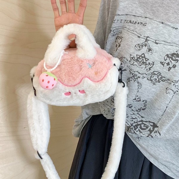 2025 New plush crossbody bag, sweetheart baking handbag, women's bag, cute Korean-style large-capacity casual single-shoulder bag details Picture
