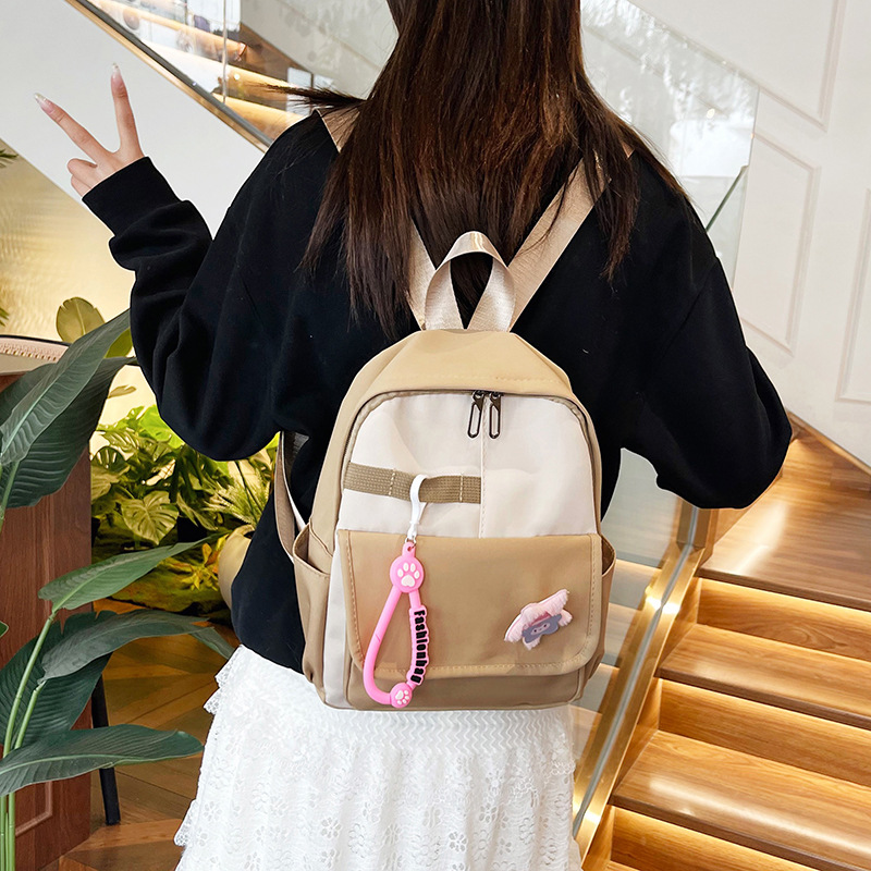 Cross-border trend, unique and niche design backpack, large-capacity, color-blocking and spliced single-shoulder crossbody bag for going out Specification drawing