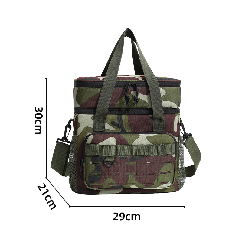 New War Path double-layer large-capacity ice pack, outdoor camouflage picnic bag, Oxford cloth insulated bag, waterproof insulated bag Item Picture