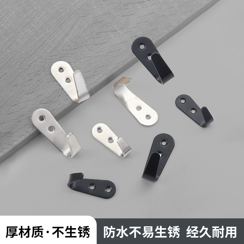 New thickened stainless steel coat hook, single hook, solid window hook without drilling, windproof hook, coat hook, double coat hook details Picture